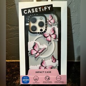 Casetify Pink Butterfly Impact iPhone 16 Pro Case